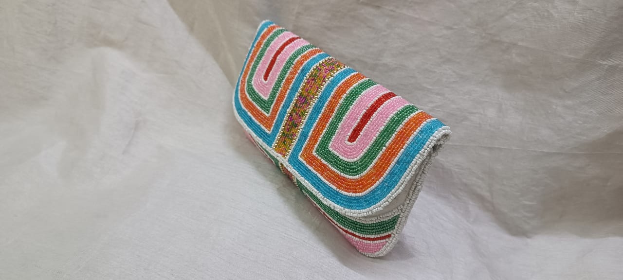 Designer Beaded Multi Beads women clutch purse