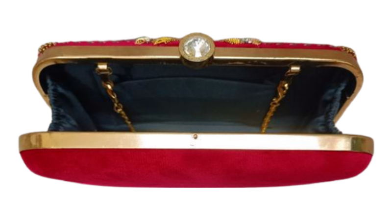 Modern design zardosi work handmade women wedding clutch purse