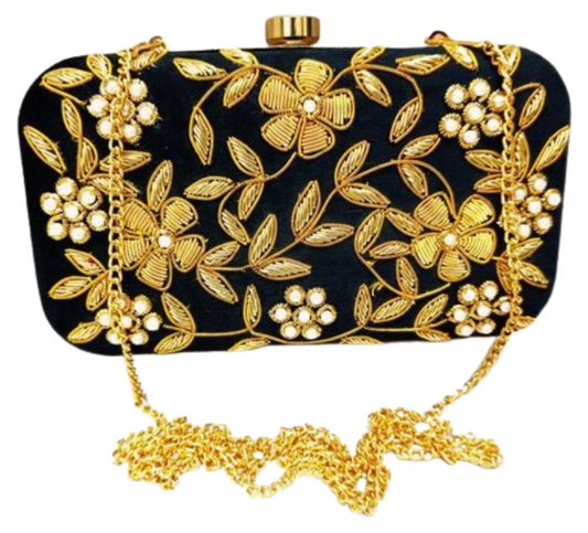 Modern design zardosi work handmade women wedding clutch purse