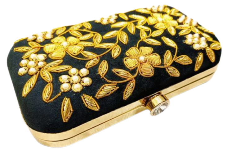 Modern design zardosi work handmade women wedding clutch purse