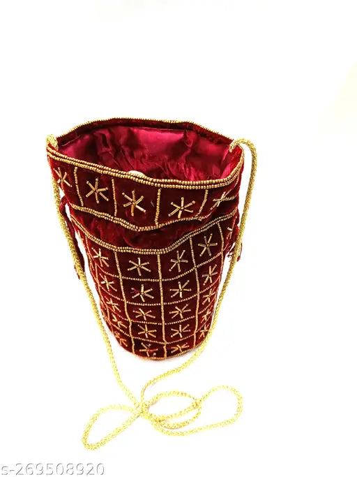 Beaded designer handmade women and girls partywear potli bag