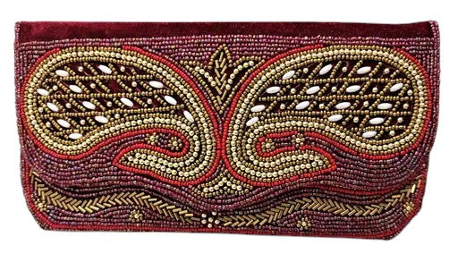 Embroided Stylish Fancy Women's Stones Evening Gold Chain Strap Party Clutch Wedding Bag Wallet